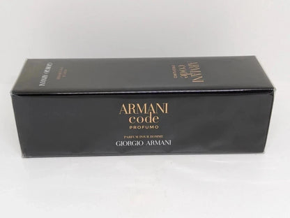 Black Armani Code Profumo perfume box on a white background