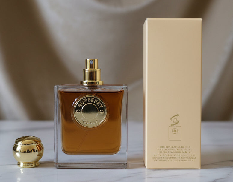 Burberry perume on a white background