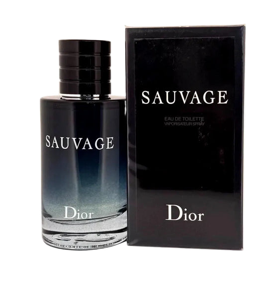 Dior Sauvage perfume bottle and packaging on a white background