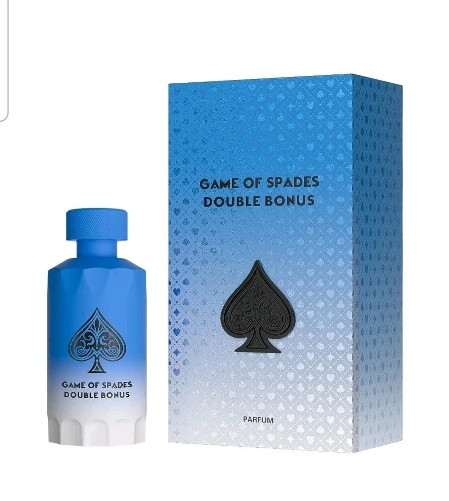 game of spades double bonus bottle and box on white background