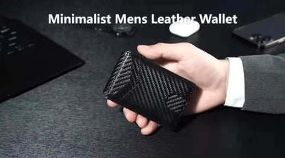 Men's Wallet Minimalist Carbon Fiber RFID Blocking- Pop-Up Card holder