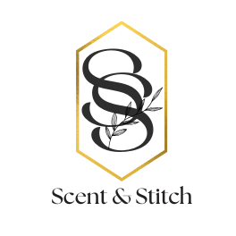 Logo of Scent & Stitch with a hexagonal frame and 'SS' initials.