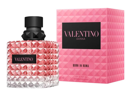Valentino perfume bottle and packaging on a white background
