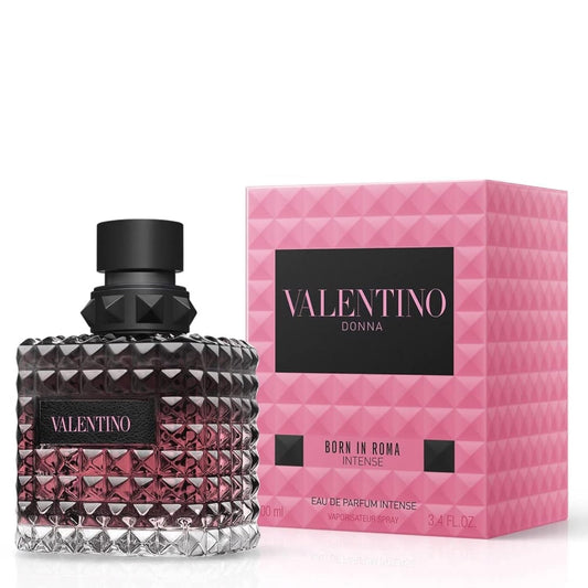 Valentino perfume bottle and packaging on a white background